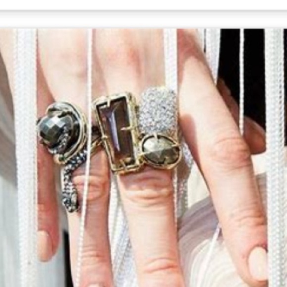 Alexis Bittar Vanitas Coiled Serpent Crystal Snake  Cocktail Ring - Picture 16 of 16